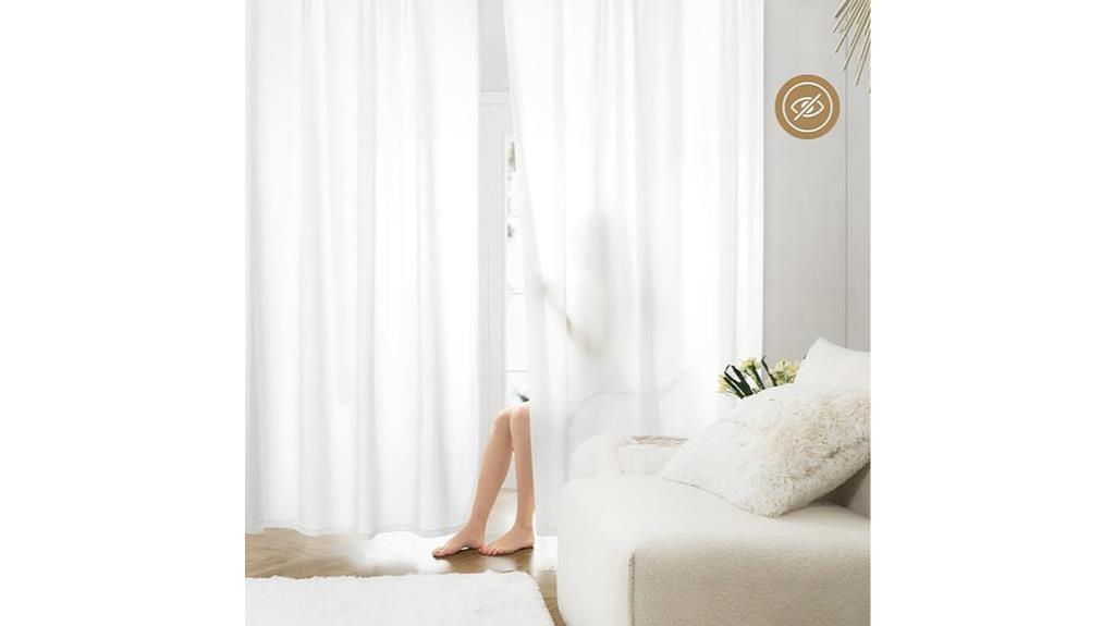 white privacy sheer curtains