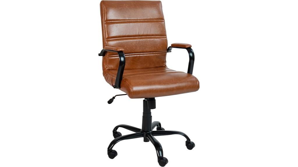 whitney mid back leather chair