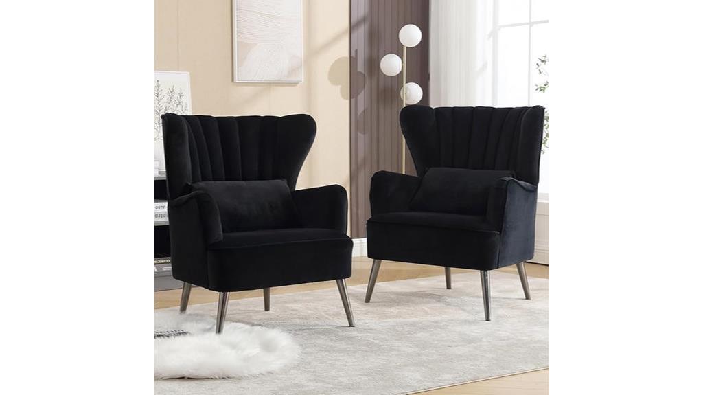 wingback accent chairs pair