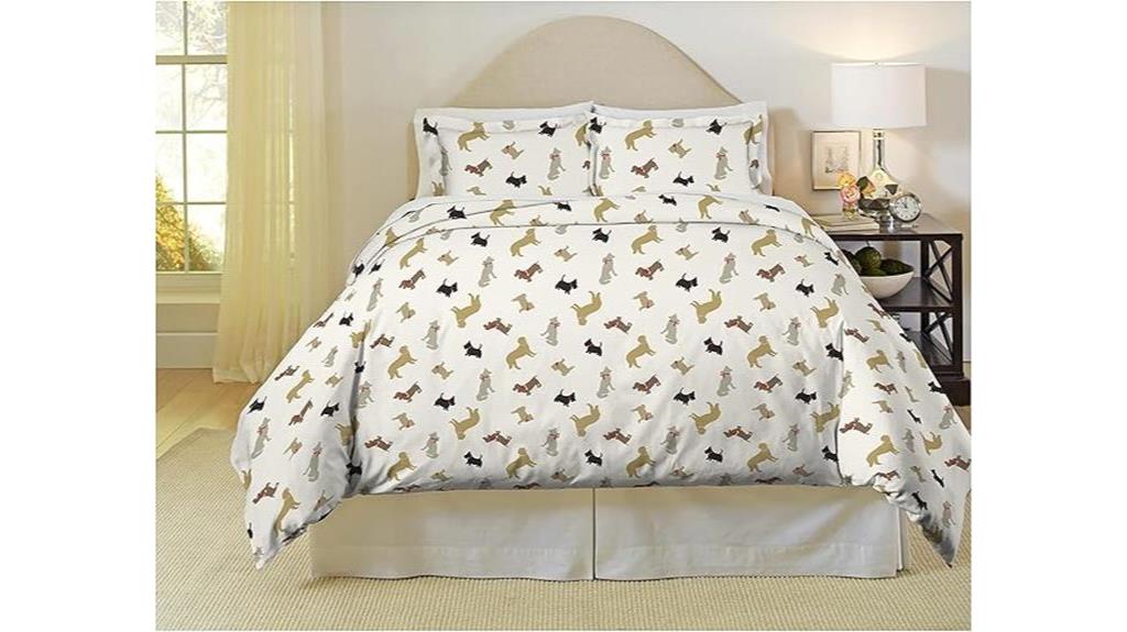 winter dogs flannel duvet