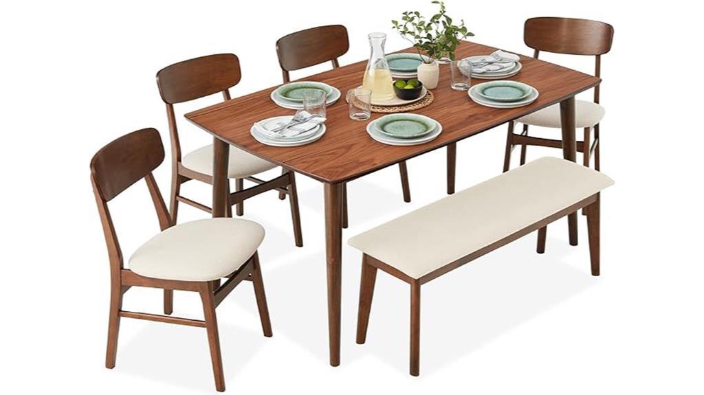 wooden dining set 6 piece