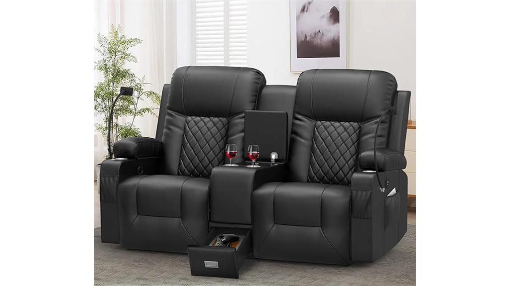 yonisee recliner loveseat console