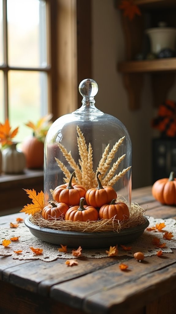 antique cloche halloween decor