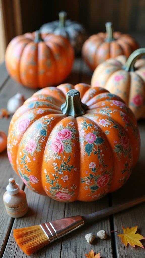 artistic pumpkin decoupage designs