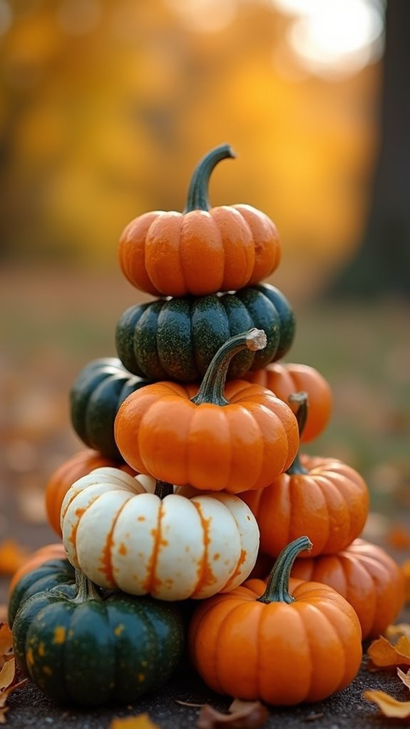 autumn display with pumpkins