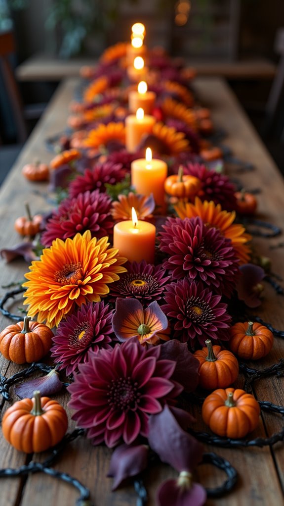 autumn floral centerpiece display
