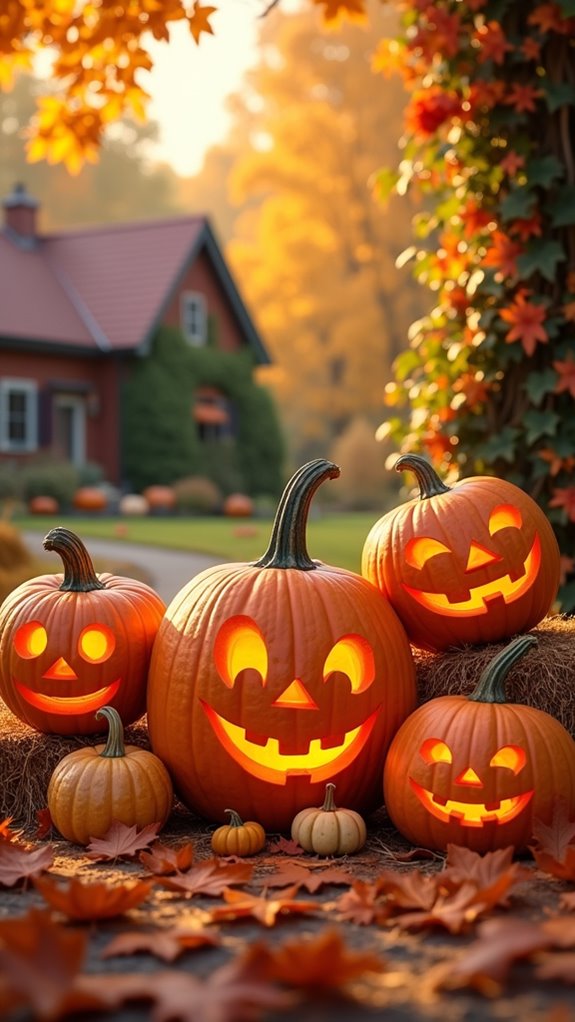 autumn joy with pumpkins