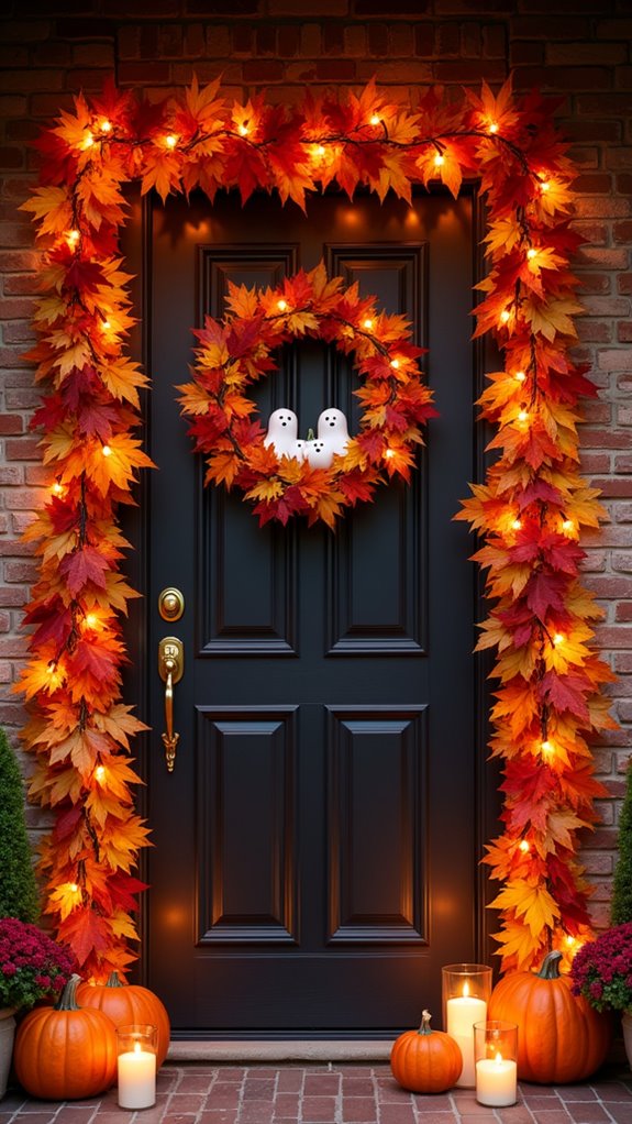 autumn leaf door display