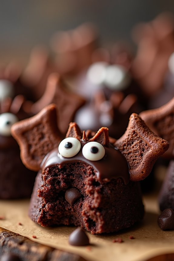 bat themed halloween brownie treats