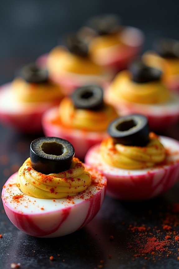 bloodshot halloween deviled eggs