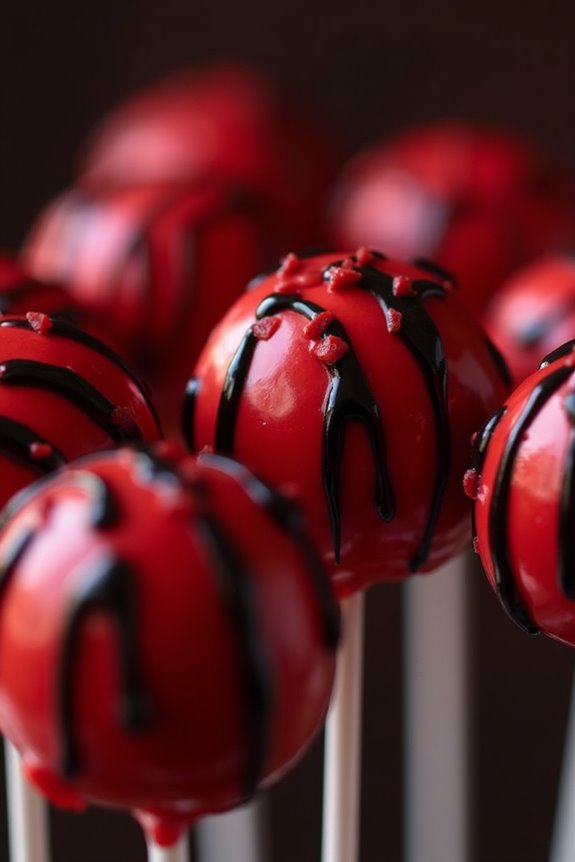 bloody red velvet cake pops