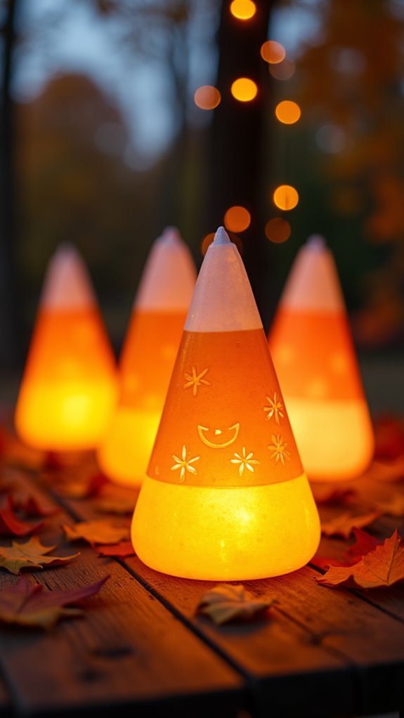 candy corn lantern decorations
