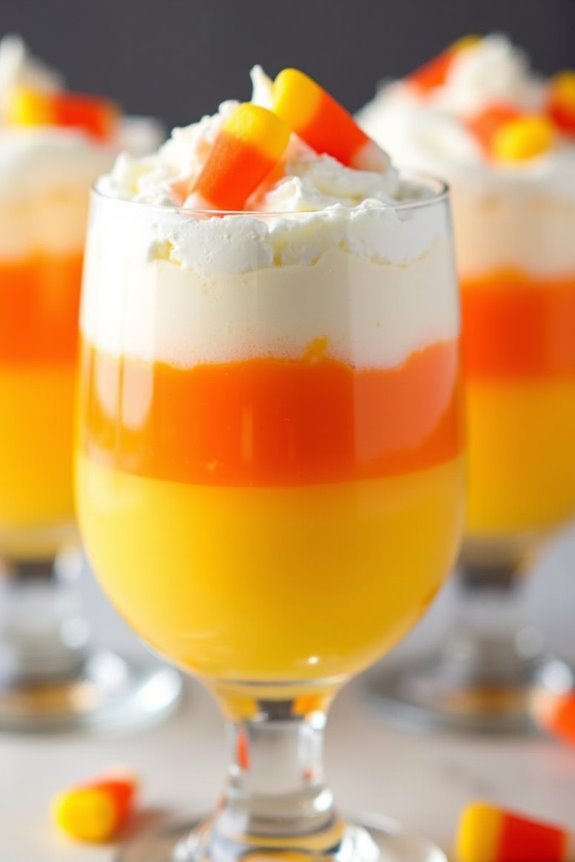 candy corn layered parfaits