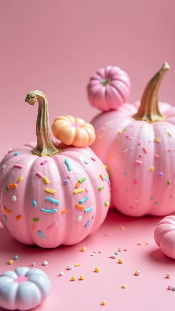 candy themed pink pumpkins