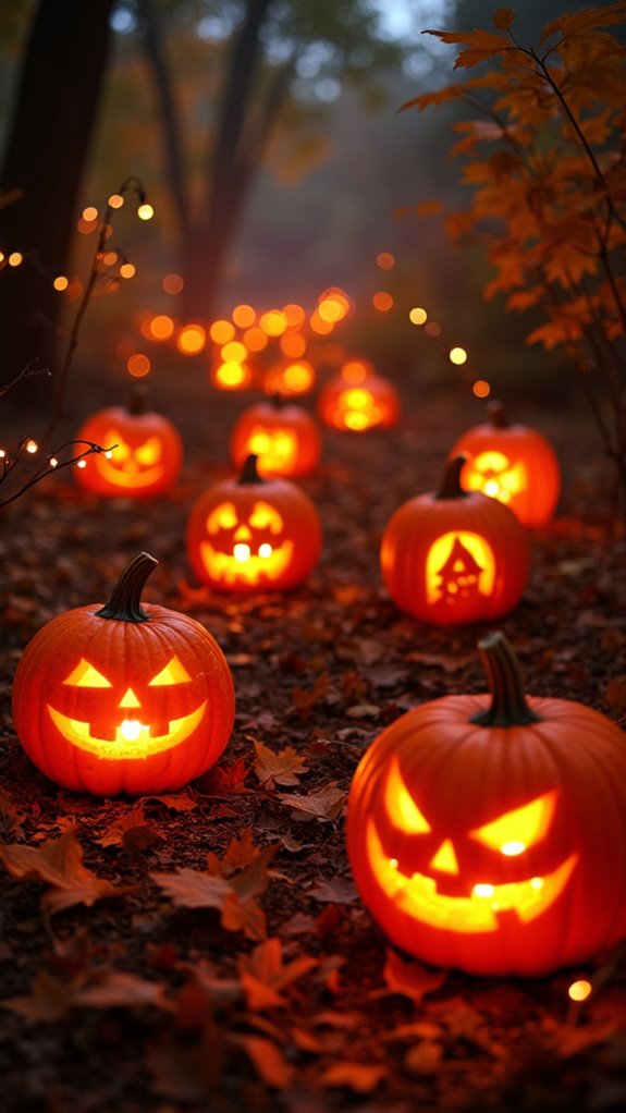 carved pumpkins create ambiance