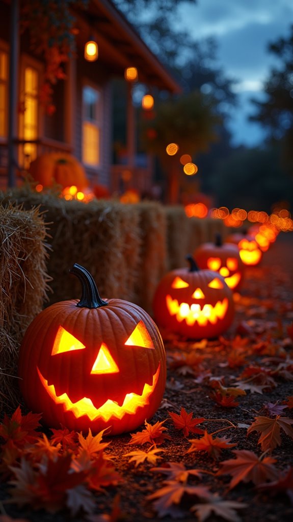 carving spooky jack o lanterns together