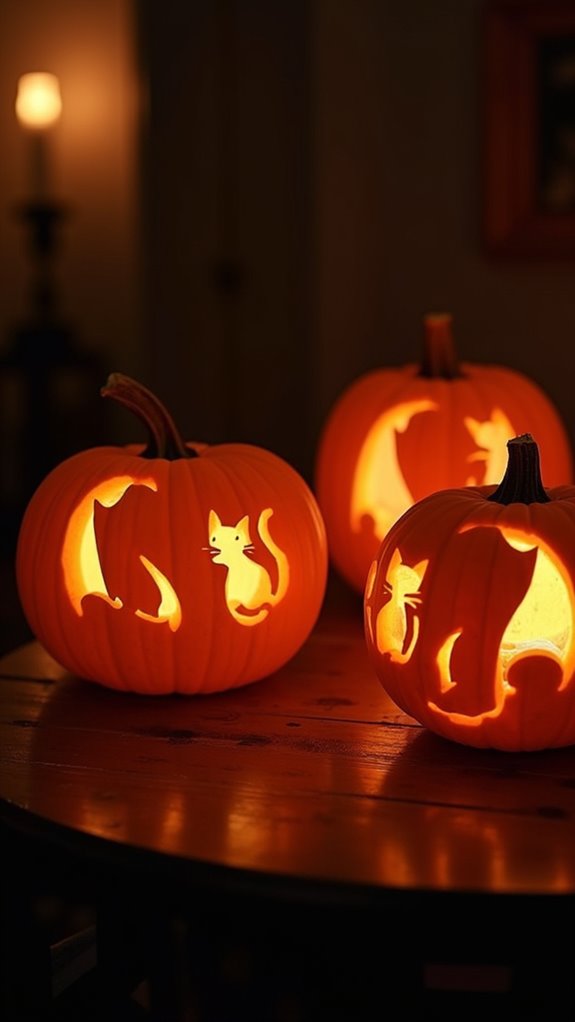 cat silhouette jack o lantern