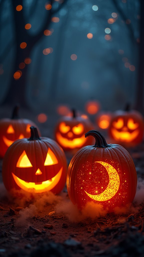 celestial themed halloween pumpkins