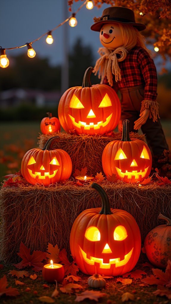 charming fall pumpkin display