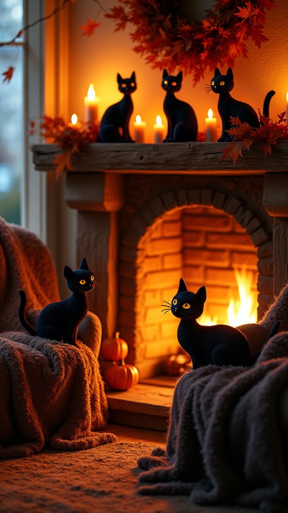 charming halloween black cat centerpieces