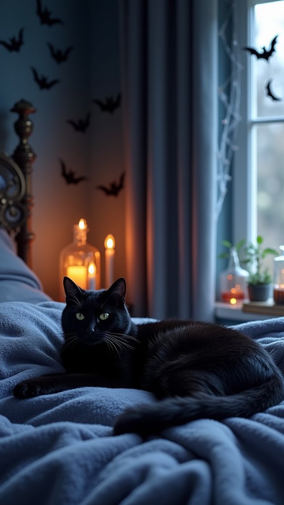charming halloween cat decor