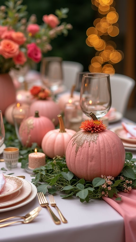 charming pink pumpkin decor