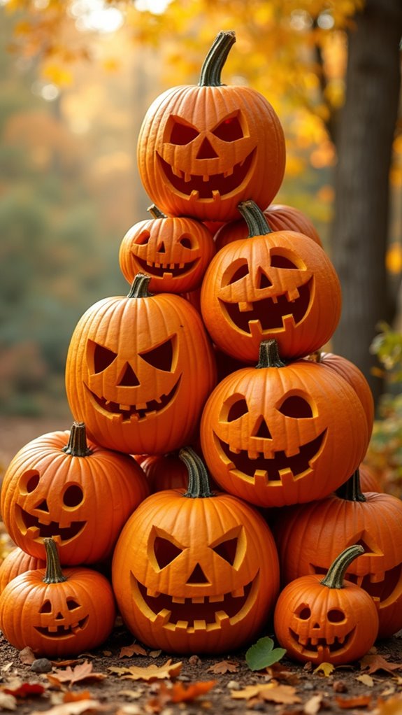 charming pumpkin family decor