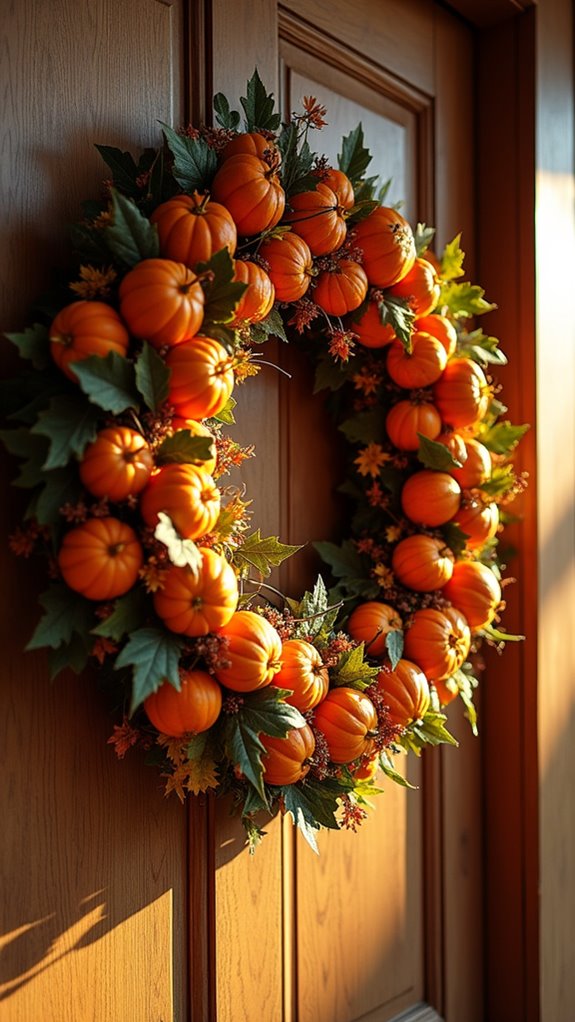 charming pumpkin wreath decor