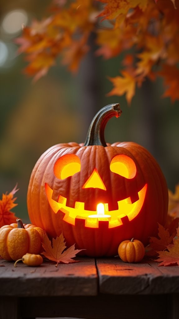 cheerful carved pumpkin decoration