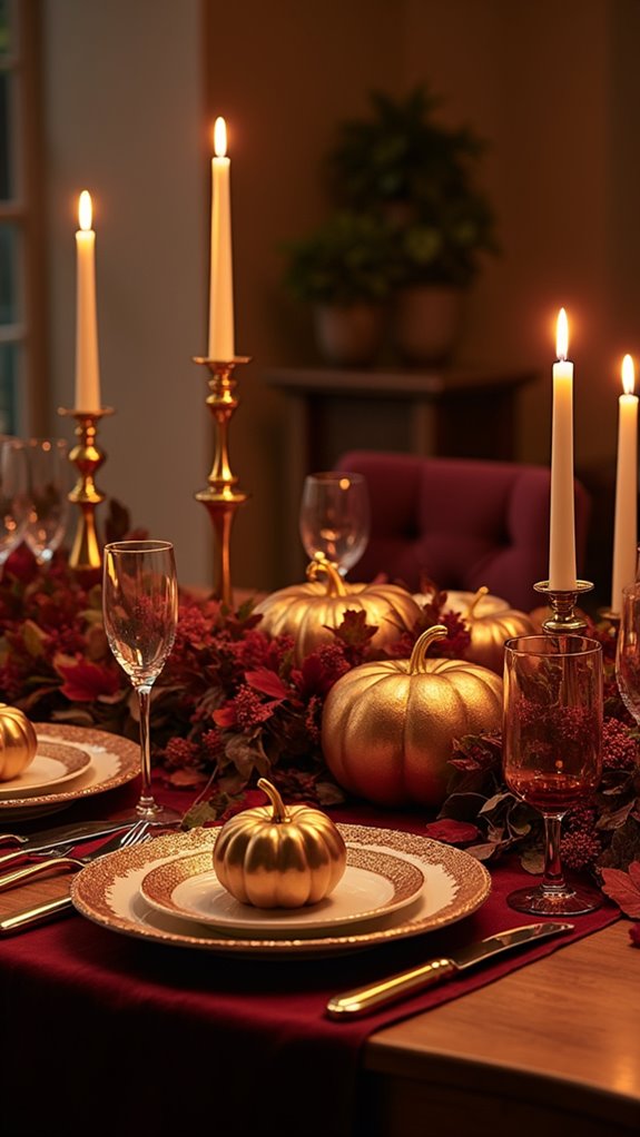 chic metallic halloween decor