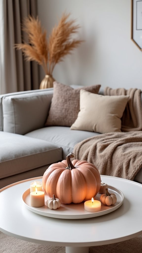 chic pumpkin centerpiece decor