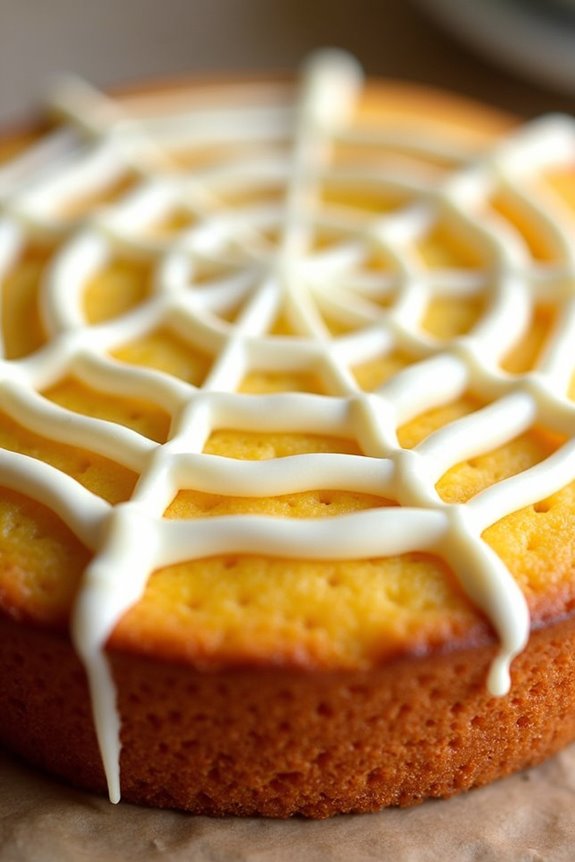cobwebbed cornbread halloween treat