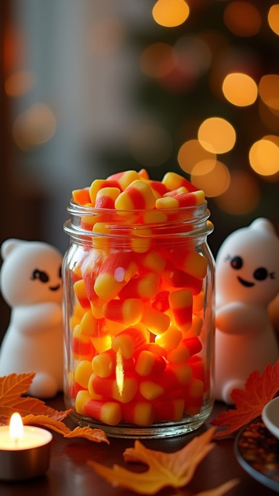 colorful halloween candy display