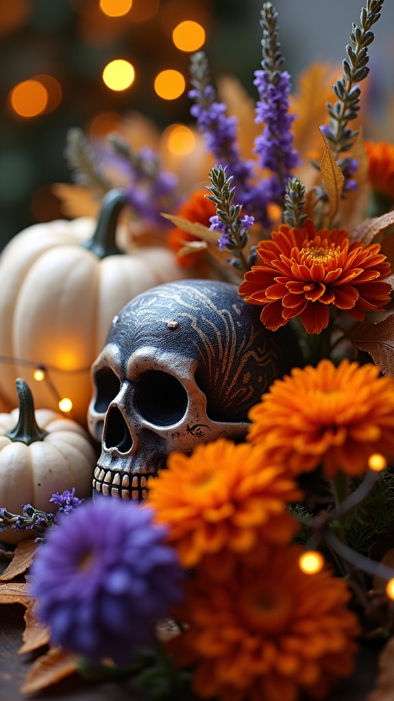 colorful halloween floral centerpieces