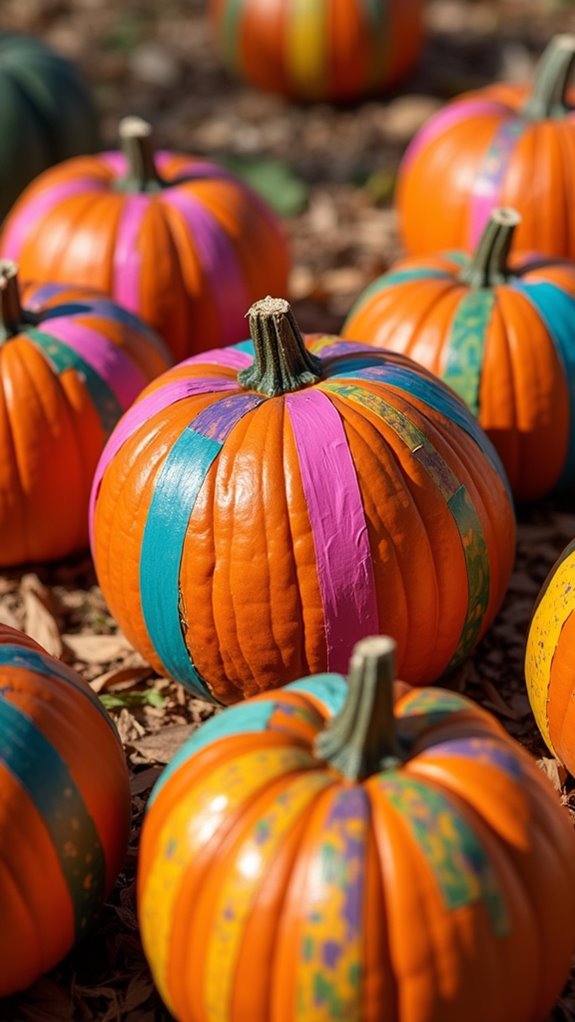 colorful pumpkin tape art