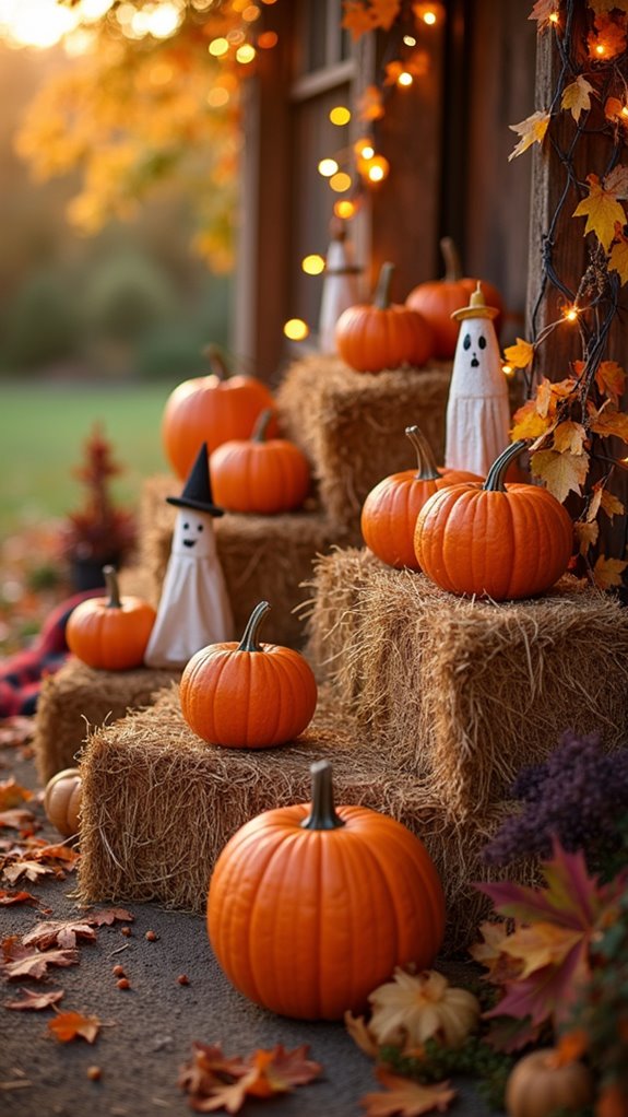 cozy autumn hay bale decor