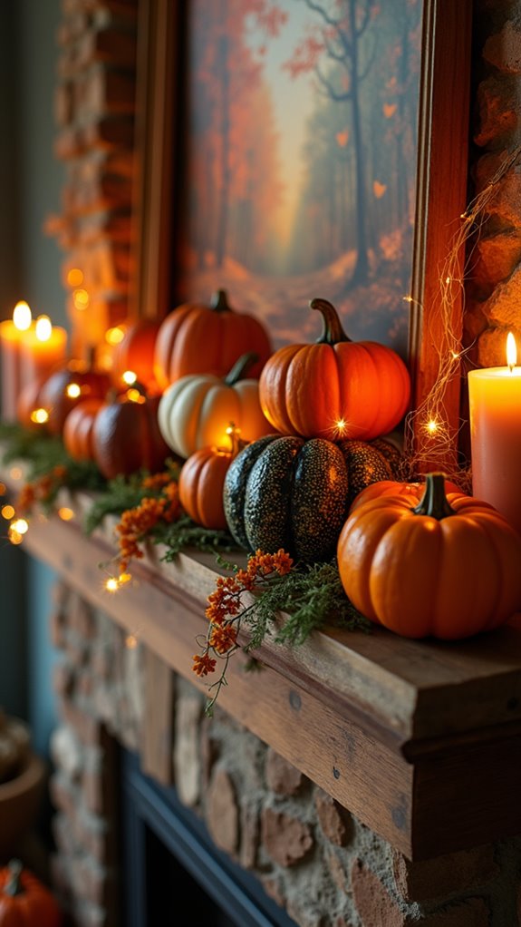 cozy autumn mantle decorations