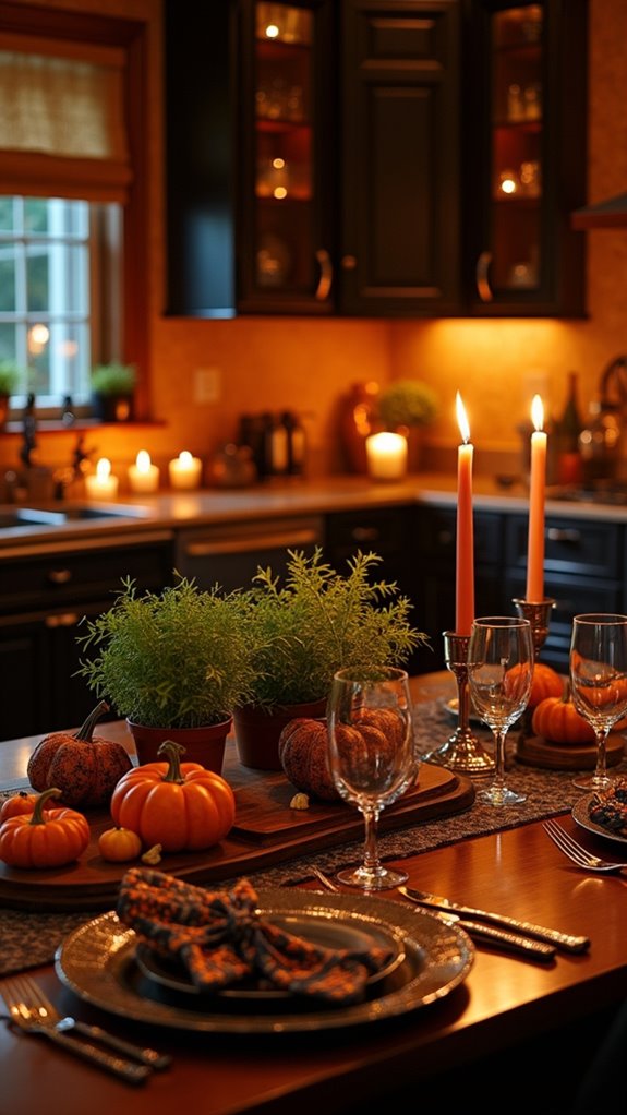 cozy candlelit halloween atmosphere