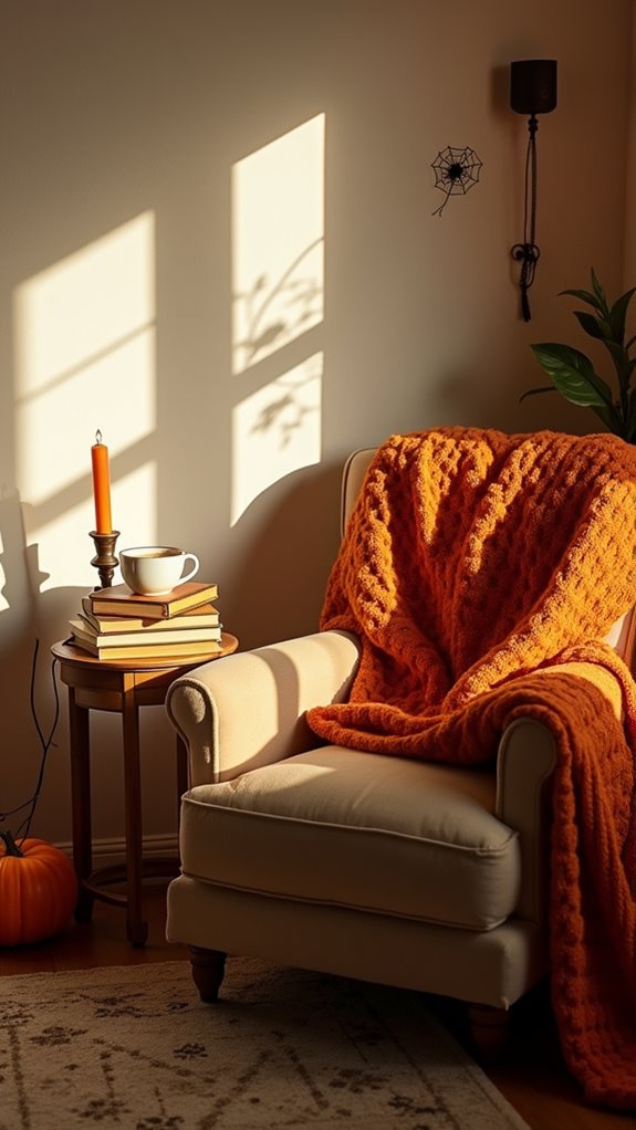 cozy chair warm lighting