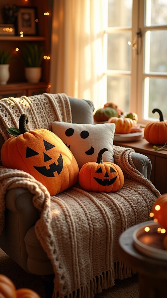 cozy fall pillow decor