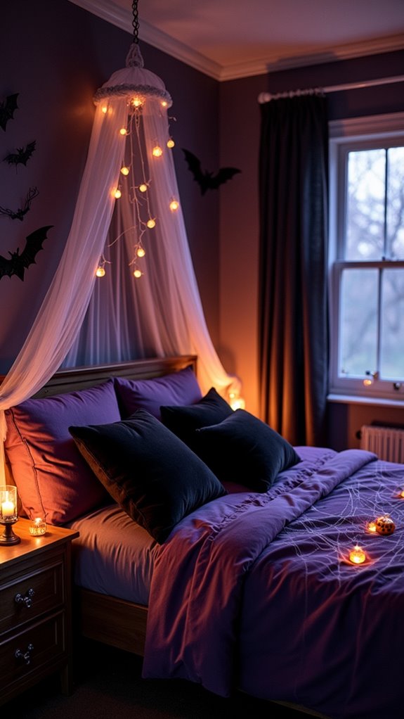 cozy halloween bedroom decor