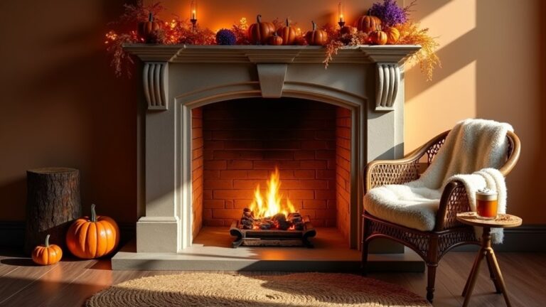 cozy halloween fireplace displays