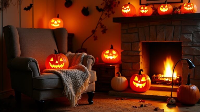 cozy halloween pumpkin lights