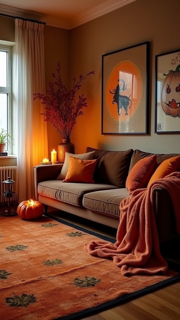 cozy halloween statement rugs