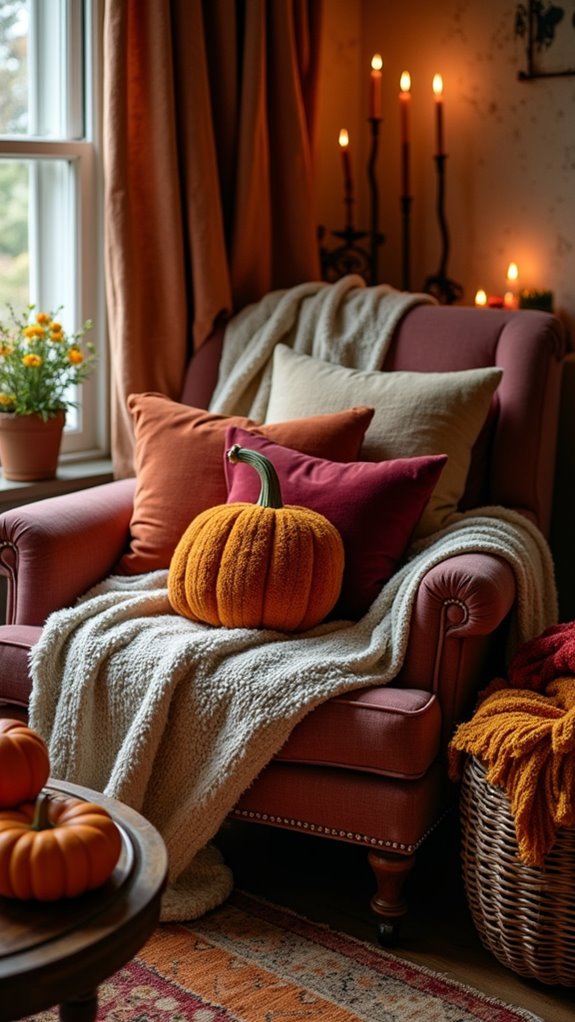 cozy halloween textile decor