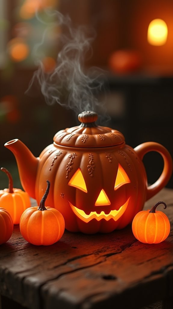 cozy pumpkin teapot lights