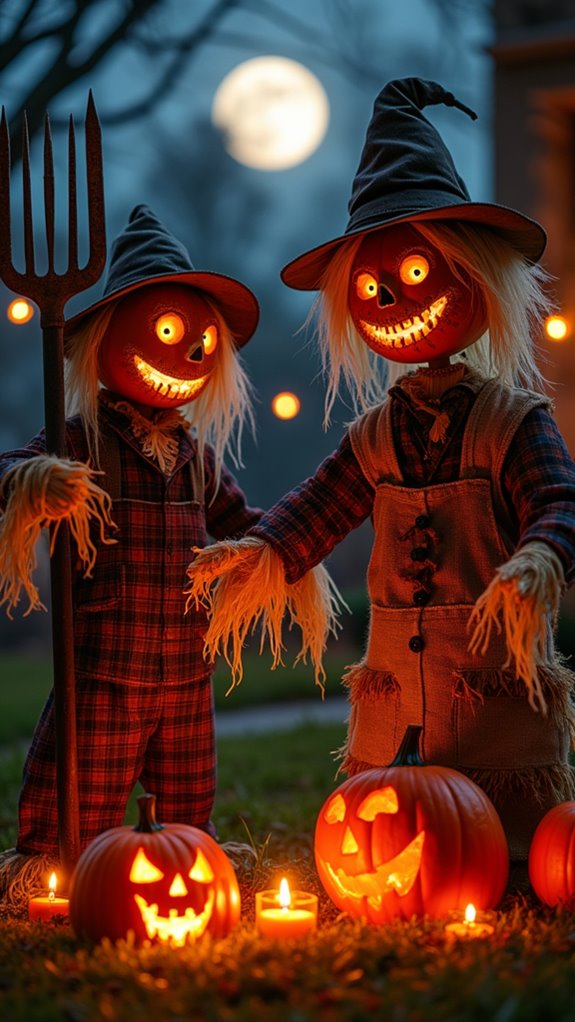 creative halloween scarecrow display