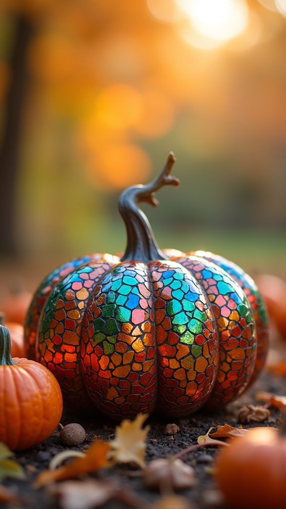 creative mosaic pumpkin decorating