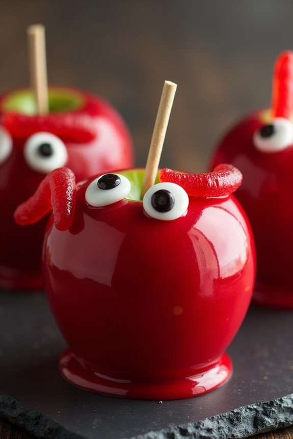 creepy crawly candy apples