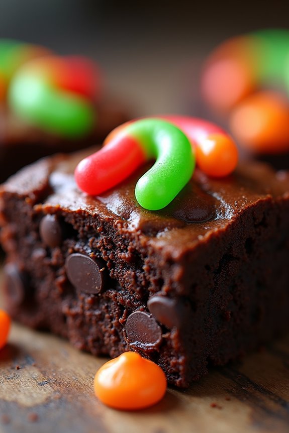 creepy crawly halloween brownies